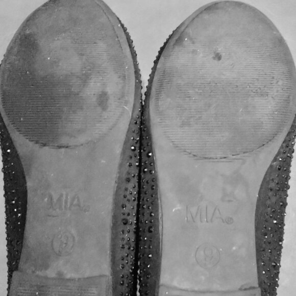 MIA Black Rhinestone Studded Flat Loafers Size 9 - Picture 6 of 8